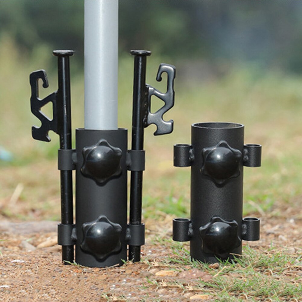 Cheap Goat Tents Camping Awning Rod Holder Reinforced Windproof Outdoor Canopy Rod Iron Holder Fixed Tube Tent Awning Pole Accessories   